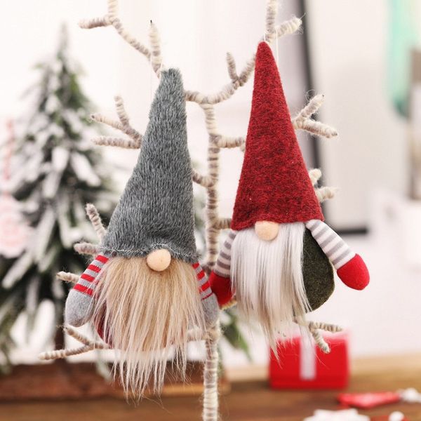 

christmas plush santa claus doll toy handmade tied beard gnome doll ornament christmas decoration for home holiday toy kid gift