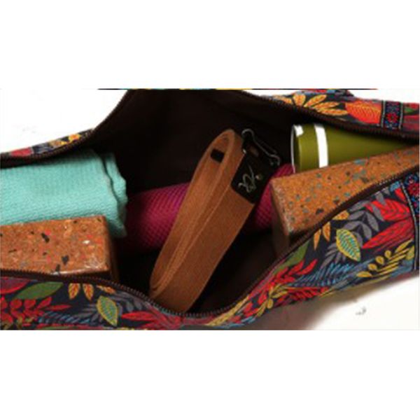 

leaves print adjustable strap yoga mat bag pilates fitness portable exercise practical casual carrier gym case waterproof