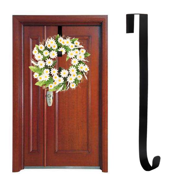

metal wreath hanger door over removable storage rack organizer for christmas wreath towel clothes hat robe hook