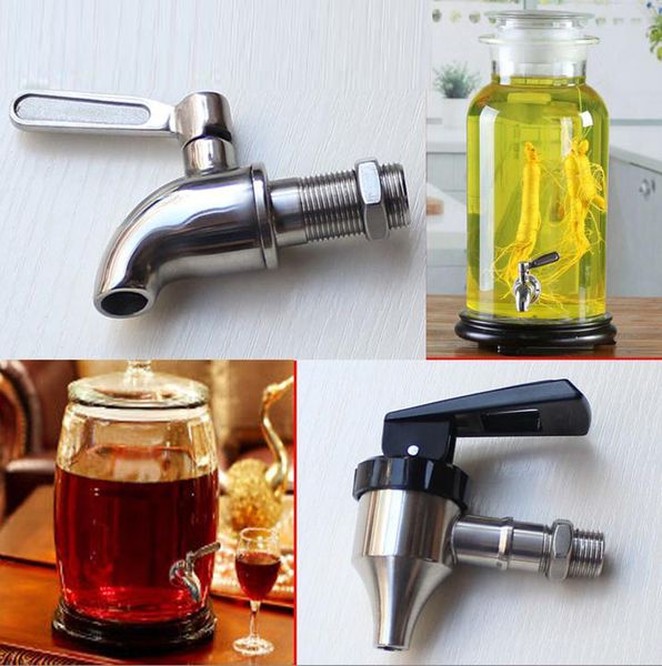 

sus 304 stainless steel home wine beer juice tap faucet plastic spigot for keg barrel inlet silver color 100pcs/lot