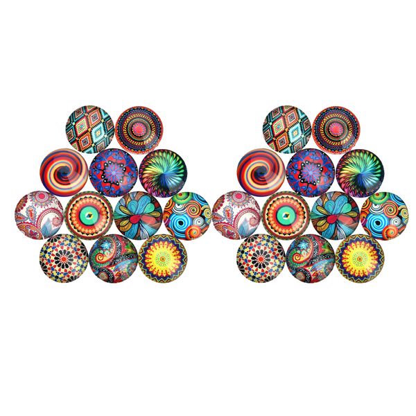 

40 pieces glass flatback scrapbooking dome cabochons for crafts 18mm