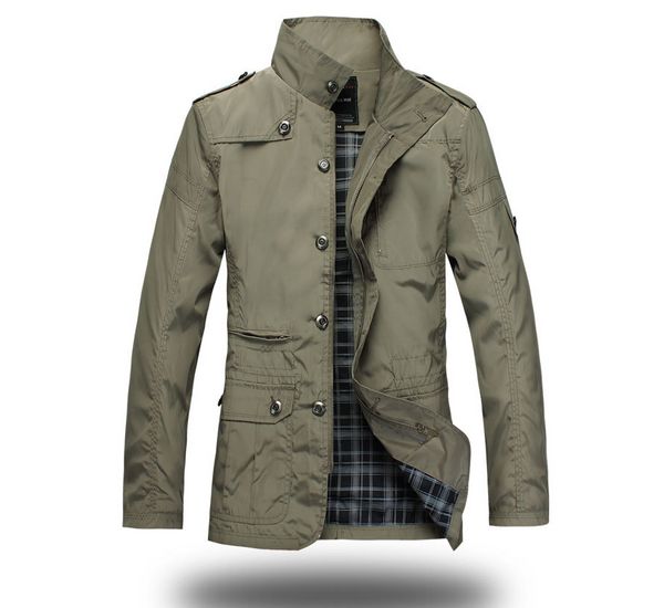 

конструктор мужские куртки 2019 нового высокого качества мужская tops естественный цвет мужские ветровки мужские куртки стенд воротник куртк, Tan;black