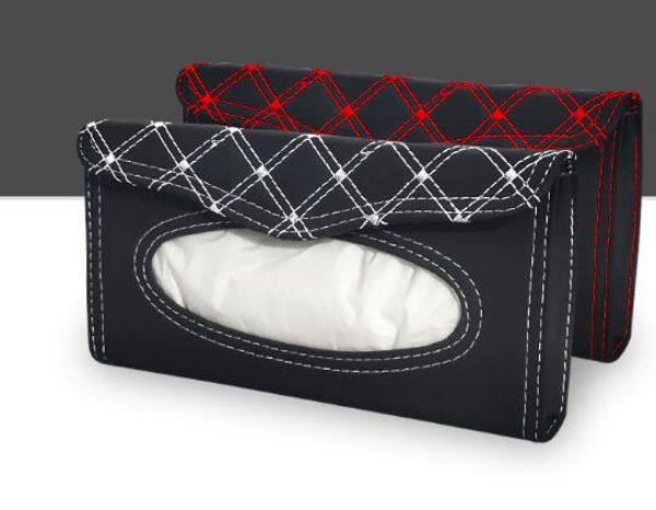 

car leather sun visor red wine tissue box auto pumping cassette holder creative removable paper napkin box organizer for car