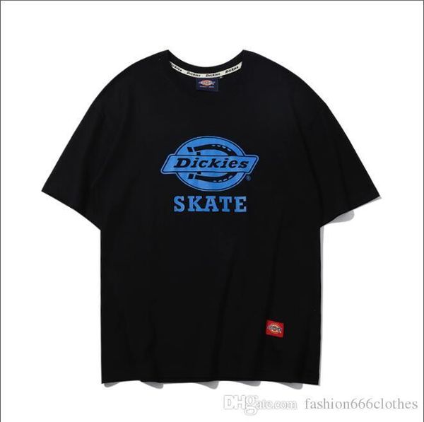 

tide brand printing men and women with the same paragraph short-sleeved t-shirt fashion loose couple models, White;black