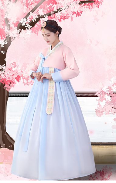 Asiatisches Hanbok-Kleid, weiblich, koreanische Folk-Bühne, Korea, traditionelle ethnische Minderheit, Tanzkostüm, Party, orientalische Kleidung, Outfit