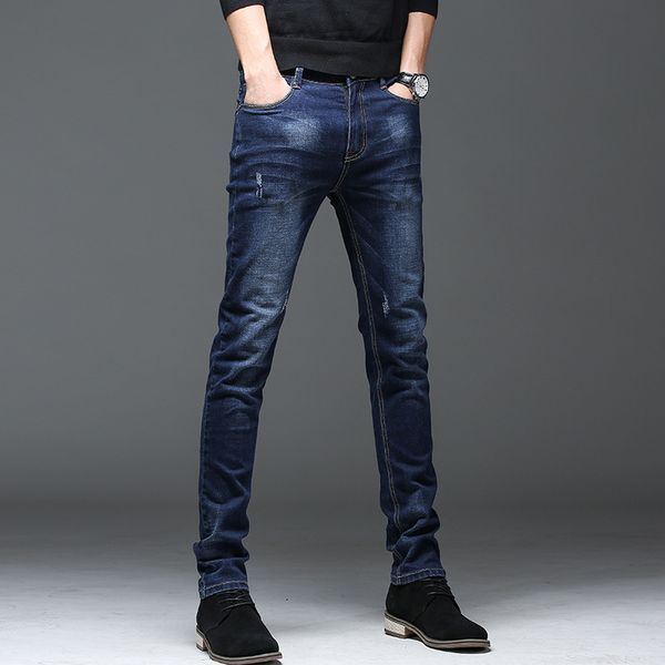 

2020 fashion skinny jeans men slim fit denim stretch male jean pencil pants blue men's jeans fashion casual hombre
