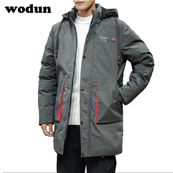

long parker coat winter jacket male 2019 new warm windproof casual cotton padded cotton coat hooded windbreaker, Black