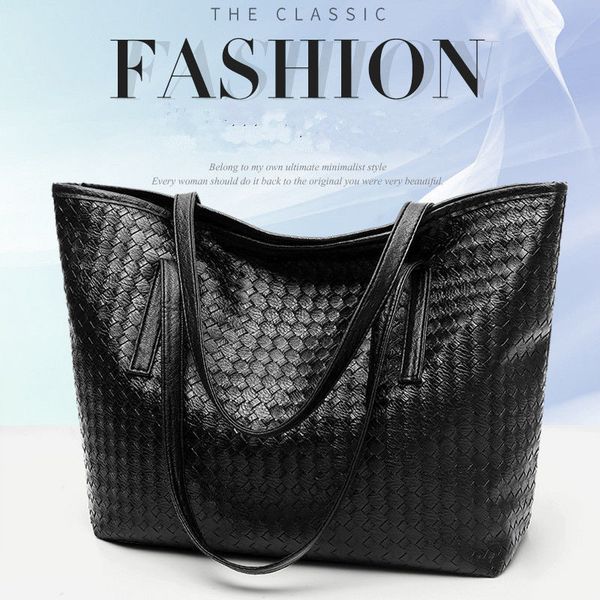 

leather texture bag female 2019 new korean version of the package large capacity single shoulder fashion tote bag simple big bag