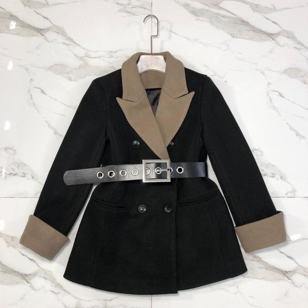 

107547 classic women autumn winter extra long jacket vintage lady coat, Black