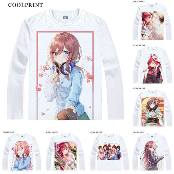 

the quintessential quintuplets nakano ichika nino miku anime cosplay custom shirts tank long sleeves fitted printed fashion, White;black