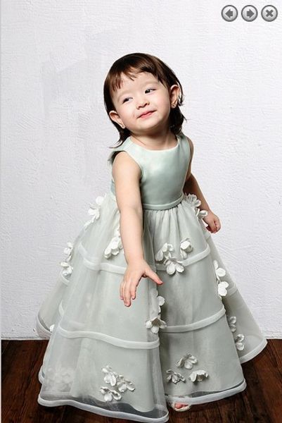 

scoop comunion new style organza girls' formal gowns lovely weddings girl's pageant flower girl dresses, Red;yellow