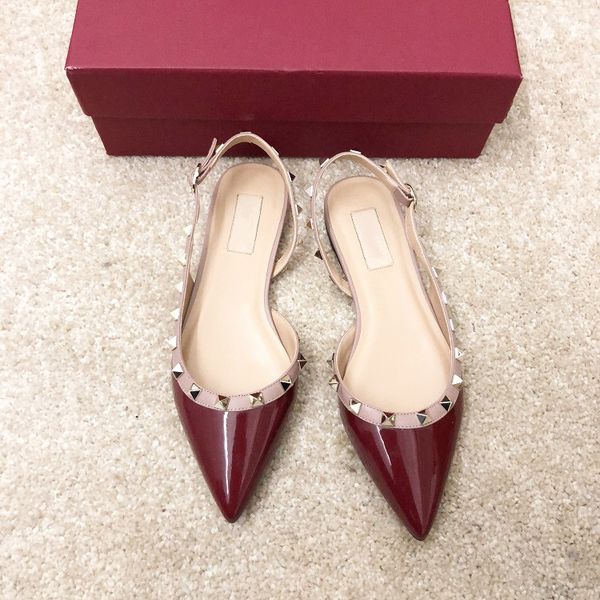 

fashion stilettos black patent leather studded spikes point toe women shoes many color new style