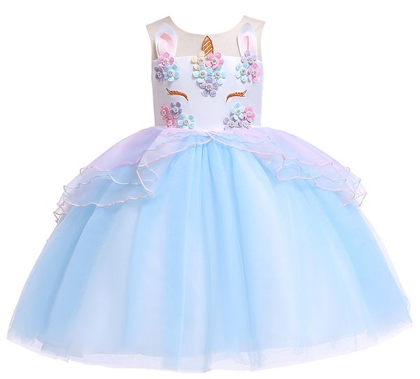 

1 шт. 2019 девушки костюм единорога тюль принцесса туту платье 5 цветов без рукавов день рождения необычные свадебные платья пасха дети бути, Red;yellow