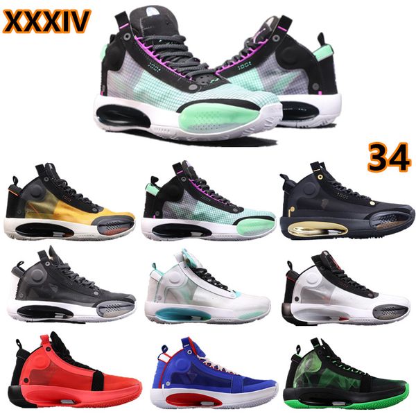 

2020 new mens basketball shoes classic jumpman xxxiv 34 eclipse blue void green white black men women trainer sports sneakers size 7-13