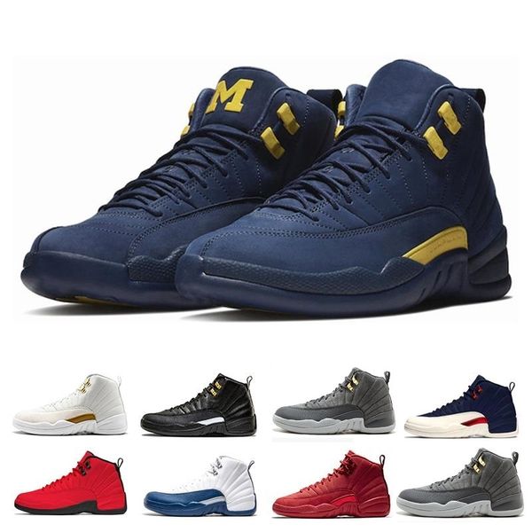

with box winterize 12 gym red 12s college navy men basketball shoes michigan the master b black white taxi sports j12 sneakers