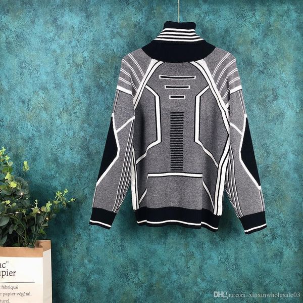 

19ss париж бренда осень и зима последние астронавт серии красивый высокого качества свитер мужской дизайнер вскользь роскошный свитер способ, White;black