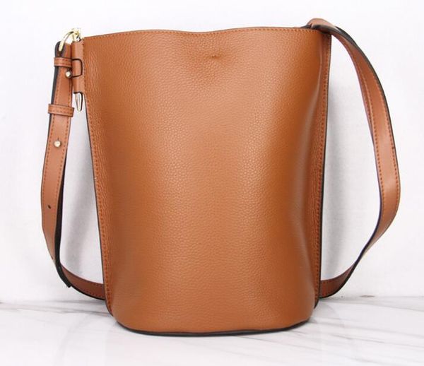 

fashion all-match bucket bag simple brand style leather one shoulder women handbags female designer bag casual