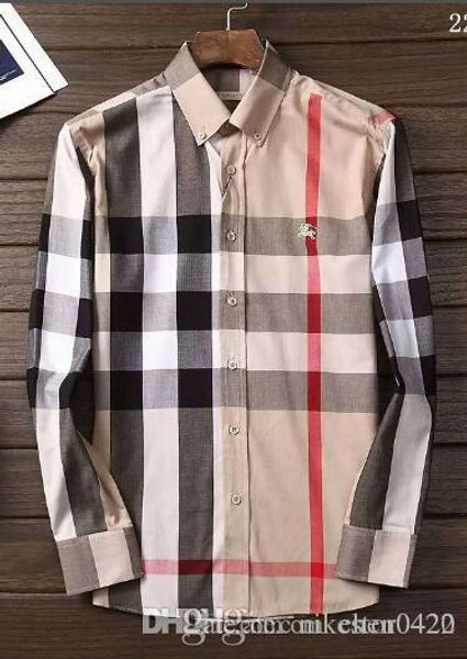 

2019 Бренд мужской бизнес повседневная рубашка мужская с длинным рукавом в полоску