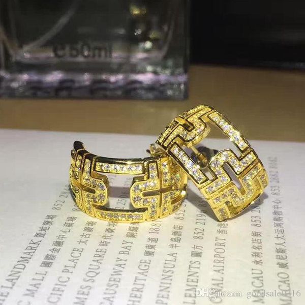 

новый стиль популярной 316l титан стал полых задних серьги 18k любовников золота серьги способа подарок бренд, Golden;silver