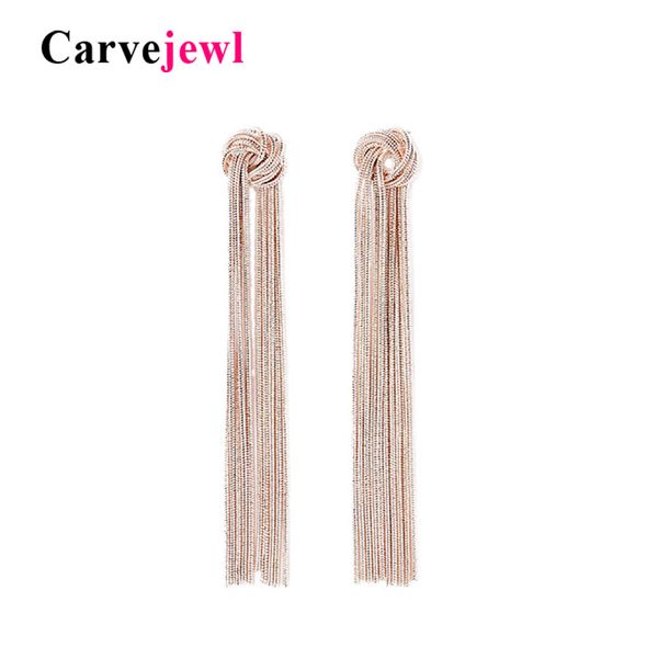 

carvejewl long earrings metal tassel romantic hanging earrings wedding bridal jewelry wholesale bijoux fashion european, Silver