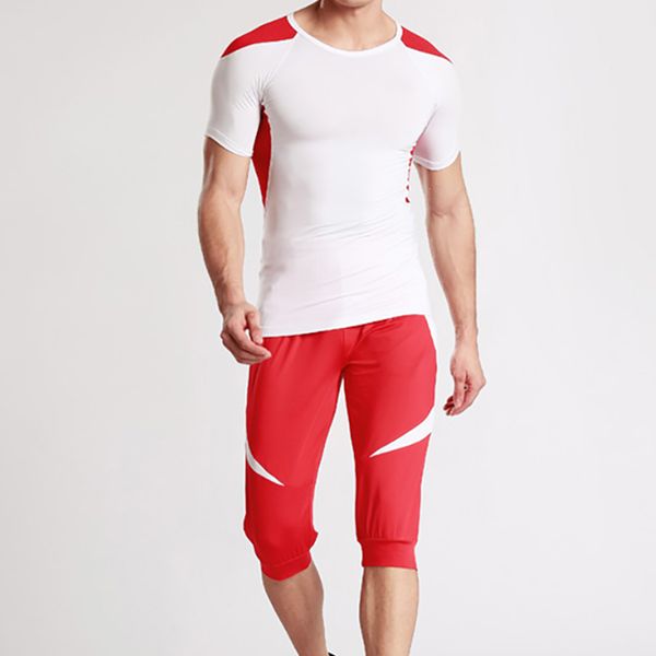 

men's sportswear suit brand gym tights pullover o-neck training clothes workout jogging sports set running tracksuit dry fit, Black;blue