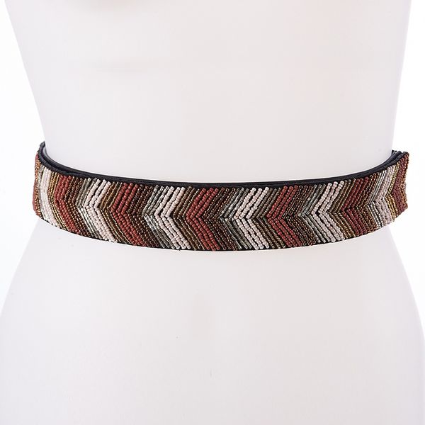 

2019 new fashion color crystal elastic belt women's brand elastic waistband female wide belts for women dress accessories sw323, Black;brown