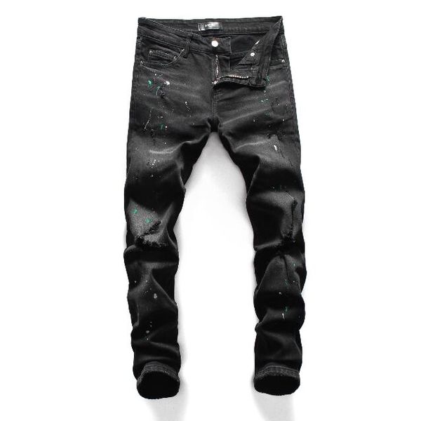 

2020 new fashion jeans hip hop mens designer clothes new fashion distressed ripped skinny denim biker jeans men pants#6579, Blue