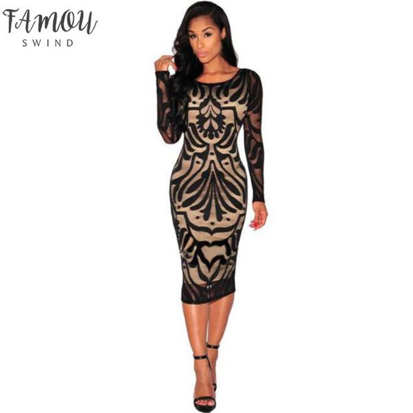 

черные женщины сексуального bodycon диапазон партии вечер с длинного рукавом кружево платья платье verano кружевных платьев d0335, Black;gray