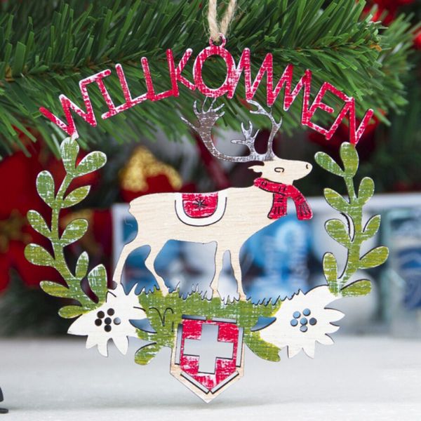 

santa clause christmas tree ornament wooden snowman elk hanging pendant christmas decorations for home decoration