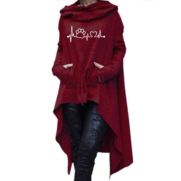 

for women long irregular letters print sweatshirt femmes sweatshirts hoodies women cotton thick hoody harajuku buckle, Black