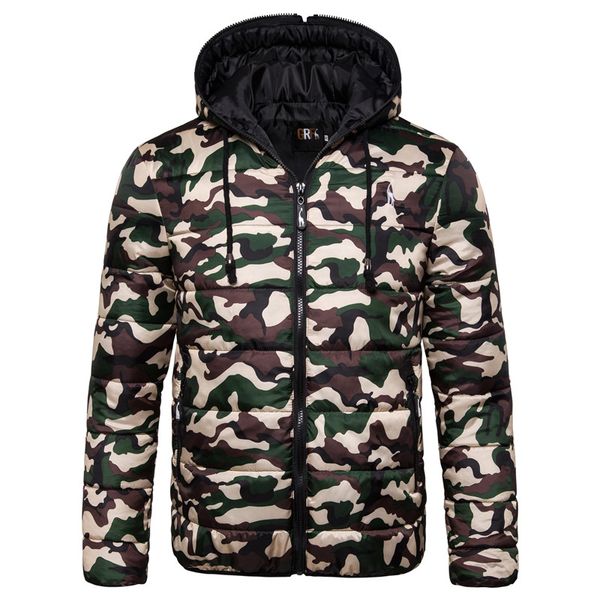 

2019 new waterproof winter jacket men hoodied parka men warm winter coat thicken zipper camouflage mens jackets, Black