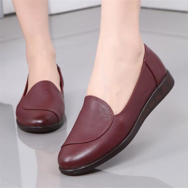 

flat platform woman shoe handmade soft bottom casual shoes genuine leather flats soft comfortable shoes, Black