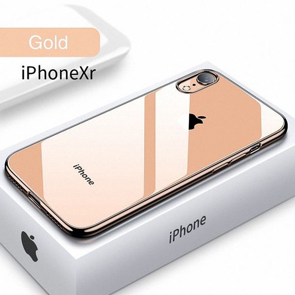 

ultra thin transparent phone case for iphone xs max xr x 8 7 6 6s plus plating soft tpu silicone full cover shockproof caqa retail
