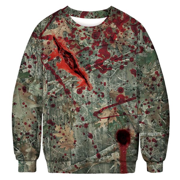 

2019 new men brand hooded mens casual scary halloween 3d print party long sleeve hoodie blouse sportswear streetwear, Black