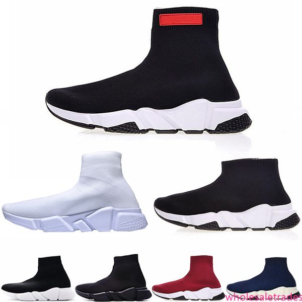 

wholesale luxury designer fashion running shoes for women & men triple black flat fashion socks boot mens sneaker speed trainer zapato 36-45