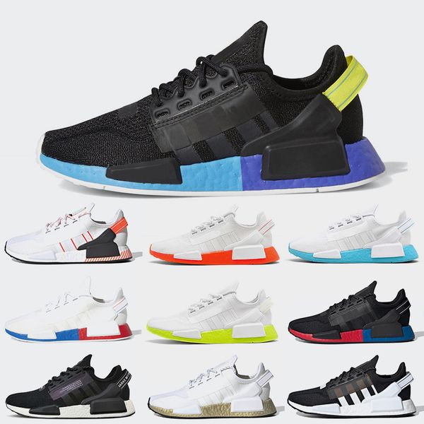 

r1 v2 og кроссовки черный белый primeknit xr1 дизайнер мужчины женщины off sup модные кроссовки спортивные кроссовки des chaussures размер 3, White;red