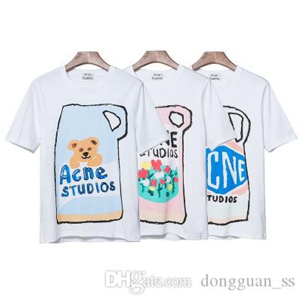 

2020ss 3цвета мужчин и женщин тенниска o шеи с коротким рукавом свободные повседневный tshirts белый негабаритные топ тройники, White;black