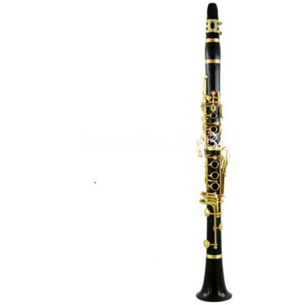 Clarinetto di livello professionale con tono C 17 tasti in legno di ebano placcato oro di alta qualità con custodia Spedizione gratuita