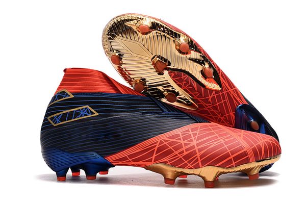 

верхняя мужская messi nemeziz 19+ laceless fg туз 19 + х 19,1 скольжения на обувь футбол высокого ботильоны бутсы размер us6.5-11