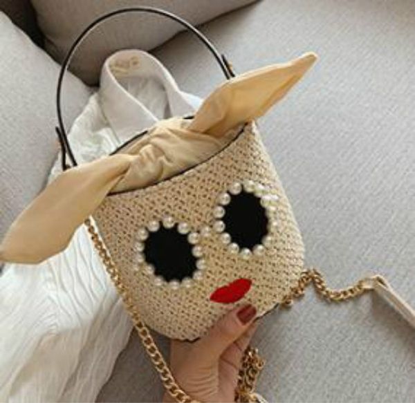 

designer girl bucket bag women cute beach bags mini shoulder bag luxury crossbody student dating bags chain handbag//7