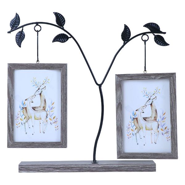 

1pcs 2019 new nordic iron frame double-sided p frame creative home set picture frames