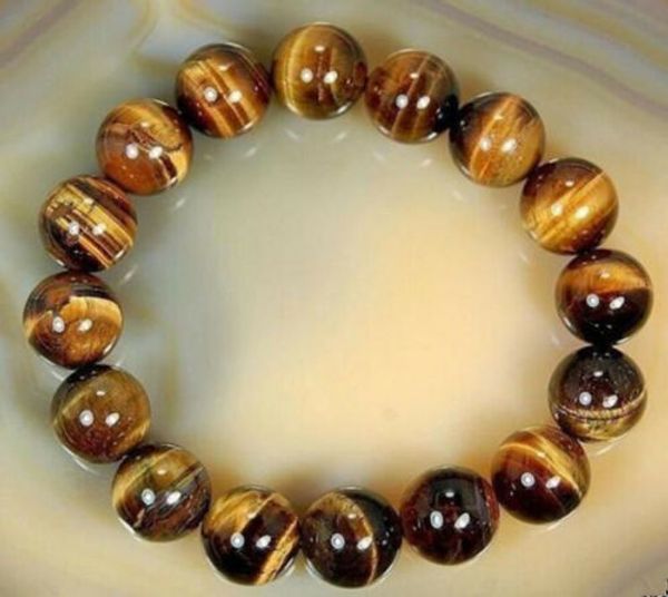 

глаз камень круглый бисер браслет 8мм природный african рев gemstone natural тигровый, Black