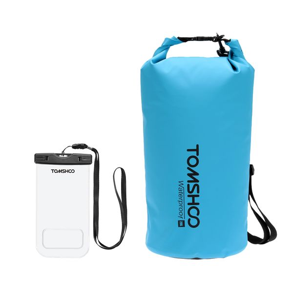 

tomshoo 10l/20l outdoor waterproof dry bag storage sack climbing bag pouch with phone case for camping swimming travel kayak