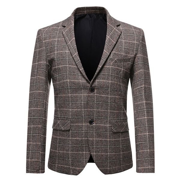 

new style plaid mens business formal blazer bridegroom wedding costume suit male blazers slim fit suits gentleman streetwear #r, White;black