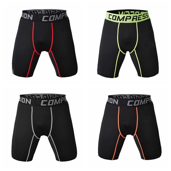 

2019 men quick-dry shorts fitness workout breathable gyms shorts male muscle alive elastic compression bodybuilding tights, Black;blue