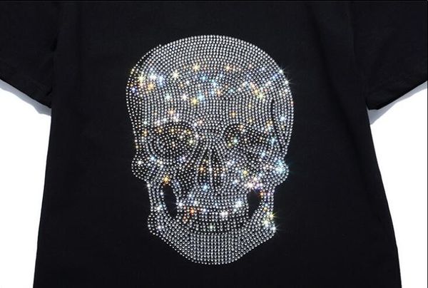 

mastermind japan black short-sleeve rhinestone shining diamond tee t-shirt o-neck skull cotton spiqp