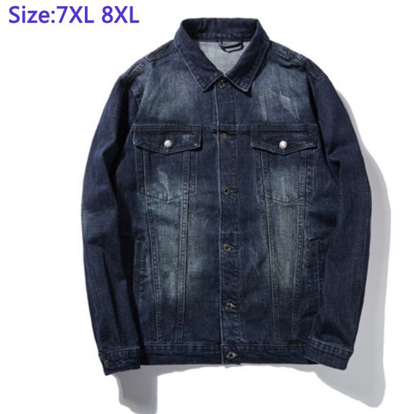 

97% хлопок jackek для мужской джинсовой толстые вскользь супер большой пальто mens fat guys большой джинсовая куртка плюс размер 2xl -5xl6xl, Black;brown