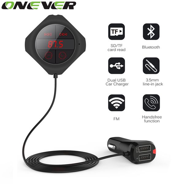 

onever bluetooth car fm transmitter car bluetooth handskit voltage monitor fm modulator mp3 player tf u disk 2 usb charger