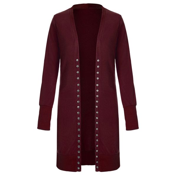 

long sweater women buttons knitted cardigan long sleeve ribbed neckline knitwear coat spring autumn 2019 fashion jumpers ladies, White