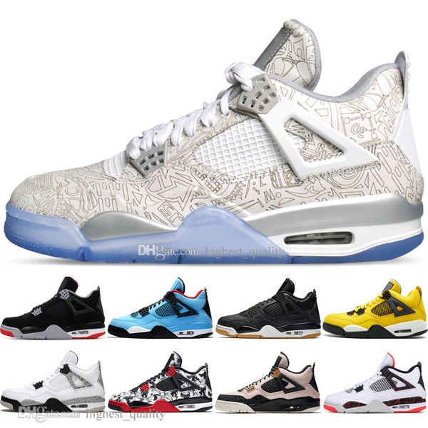 

new bred 4 4s what the cactus jack laser wings mens basketball shoes denim blue eminem pale citron men sports designer sneakers